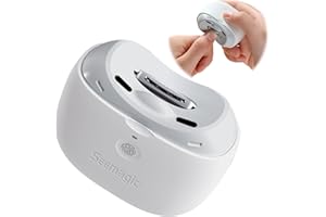 ‎SEEMAGIC Elektrischer Nagelknipser für Fingernägel Nageltrimmer: 3 in 1 Automatischer Elektrischer Nagelknipser mit LED-Licht, Wiederaufladbar Automatischer Nagelknipser für Erwachsene Senioren Kinder, Weiß