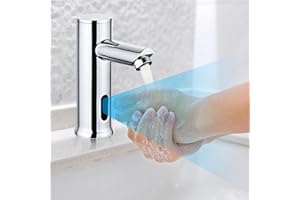 SDFLKAE Robinet de lavabo à capteur automatique alimenté par piles en laiton