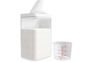 PGTC 1100 Ml Luftdichter Waschmittelspender Mit Messbecher, Mehrzweck-Waschpulverspender Waschpulver Dose Waschpulver-BehäLter Aufbewahrungseimer Waschmittelbox FüR WeichspüLer (1100ml)