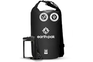 Earth Pak - Sac étanche avec Fermeture Pliable permettant de Garder Votre équipement au Sec pour Le Bateau, la randonnée, Le Camping et la pêche, avec étui imperméable pour téléphone