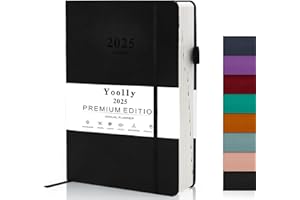 Yoolly 2024 Diary Planner, 2024 Diary A5 Page A Day, Thick Pages Notebook, Year Daily Calendar Planner, Complete Business Planner, Agenda and Journal Organiser (Black)