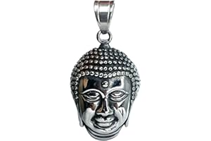 Felicidade Pendentif Bouddha en Acier Inoxydable – Symbole Spirituel de Sérénité, Paix & Sagesse – Bijou Zen & Méditation – Accessoire Élégant pour Homme & Femme – Idée Cadeau Spirituelle Unique
