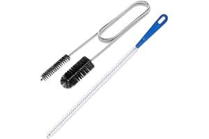 YUNGMAX Drain Unblocker Tools, Flexible 61 inch Double Ended Nylon Pipe Cleaner Brush and 17.7 inch Sink Unblocker Brush for Kitchen Bathroom Shower Plug Hole