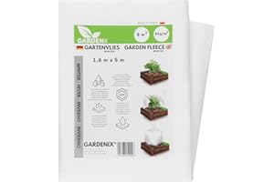 GARDENIX® 8 m² Vellón de protección contra Congelación para Invierno, Alta estabilización UV, Permeable al Agua, Cubierta de Invierno para Plantas (1,6m x 5m)