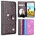 Produktbild Vectady für Samsung Galaxy J5 2017 J530 Hülle, Kunstleder Flip Case Handyhülle mit Spiegel für Samsung Galaxy J5 2017 J530 Schutzhülle Leder Tasche Silikon Weich Dünn Bumper Cover und Bling Glitter Glitzer Strass Diamant Kartenfach Standfunktion Magnet Spiegel Handytasche Lederhülle Brieftasche Schale Mirror Case Muster Blumen Schmetterling Etui Leder für Samsung Galaxy J5 2017 J530 - Schwarz