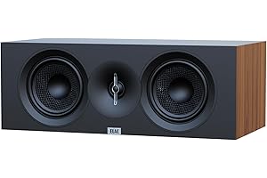ELAC Debut 3.0 DC53-WN Center Channel Speaker, Walnut - 1” Aluminum Dome Tweeter & Dual 5.25” Aramid Fiber Woofers - 2-Way Bass Reflex - 57Hz to 38KHz Response