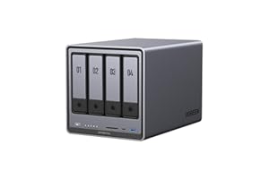 ‎UGREEN UGREEN NASync DXP4800 Plus, 4-bayowy NAS biurkowy, procesor Intel Pentium Gold 8505 o 5 rdzeniach, 8 GB RAM DDR5, SSD 128 GB, 1 x 10 GbE, 1 x 2,5 GbE, 2 x sloty NVMe M.2, HDMI 4K (bez dysków)