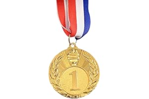 KOBONA Médailles de récompense, 1ère, 2ème, 3ème médaille de récompense pour enfants et adultes Médaille du gagnant avec ruban de cou Médailles de gagnant en métal de 5 cm Médailles de compé
