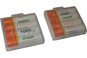 8 x Batteries vhbw AAA, Micro, R3, HR03 1000mAh pour Siemens Gigaset A400a Trio, A400a Quattro, A585 Duo, A585 Quattro, AS285, AS320