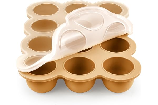 Aolso Boîte de conservation des aliments, 12 compartiments pour congélateur d'aliments, Stockage De Nourriture Plateau de Congélateur avec Couvercle Hermétique (Orange)