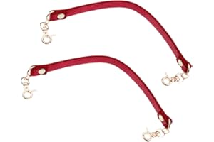 DAILY MALL dailymall 2X 30cm Anse de Sac en Cuir Poignée Bandoulière de Rechange pour Sac à Main Femme - Rouge