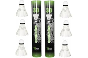 Multibao 12PCS Badminton Shuttlecocks Duck Feather with High Stability and Durability Suitable for Professional Training Indoor Outdoor Sport