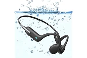 Johiear Swimming Headphones Bone Conduction Headphones IP68 Waterproof Wireless Headset Bluetooth 5.3 Open Ear Sports Earphones with MP3 Player for Underwater Swimming, Running, Cycling,Hiking