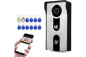 QTTYELOK Video Intercomunicación Sistema WiFi Video Timbre Cámara 1080P HD Visión Nocturna Infrarroja, Control Remoto con Inteligente Tuya App/Tarjeta RFID