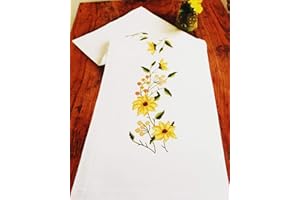 Kamaca - Set per ricamo a punto croce, con motivo raggio di sole, in 100% cotone, 40 x 100 cm, con modello da ricamo