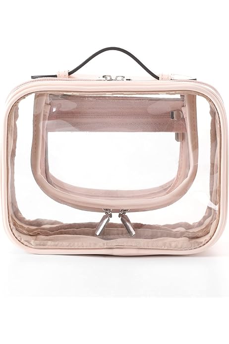 Borsa Trucco Da Viaggio Con Portapennelli | Beauty Case Impermeabile Rosa Con Astuccio Staccabile - Foto 2