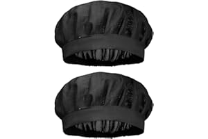 BEPSYOM Gorro de Chef elástico de 2 uds, Gorro de Chef de Cocina Unisex, Red para el Cabello para Servicio de Comida, Gorro de Malla Ajustable