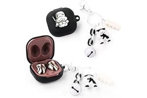 Brelok do kluczy i etui do Samsung Galaxy Buds2 Pro (2022), Galaxy Buds 2 (2021), Galaxy Buds Pro (2021), Galaxy Buds Live (2020), XMBYGY silikonowe urocze etui na słuchawki Galaxy Buds (WhiteSoldier)