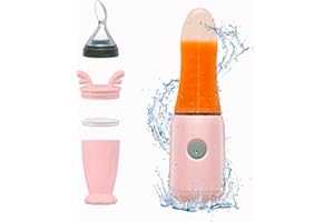 S SOCILA Socila Mini Baby Food Maker with Silicone Squeeze Spoon, Baby Food Processor, Blender for First Stage Baby Feeding - Liquid or Semi-Liquid Options