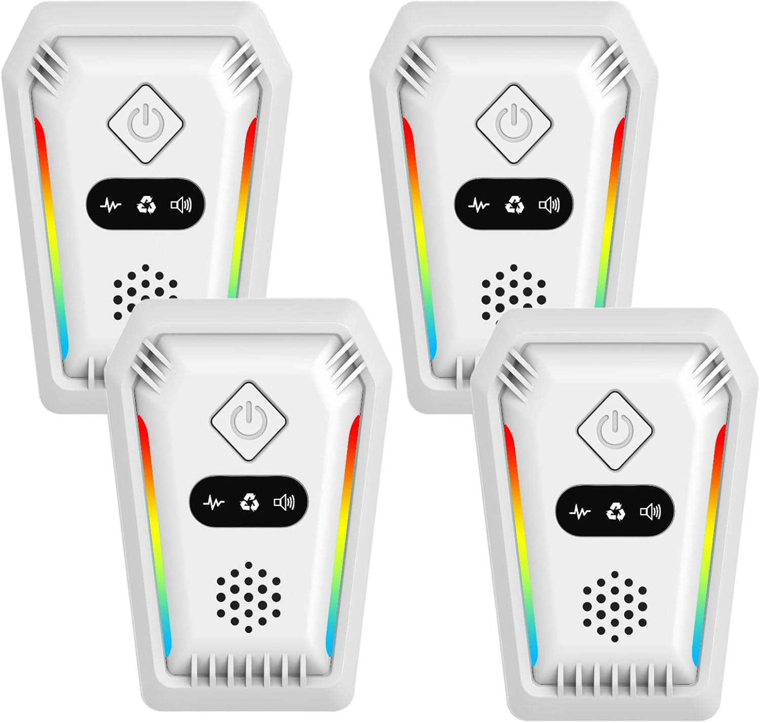 Repelente Ultrasónico de Plagas, 3 Modos Electrónico Repelente Mosquitos y Control de Plagas, Repelente Ultrasónico Mosquitos para Anti Mosquitos, Ratones, Arañas, Moscas, Hormigas, 4 Pack