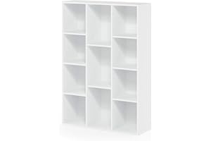 ‎FURINNO Furinno Luder 11-Cube Wende-Bücherregal mit offenem Regal, Weiß