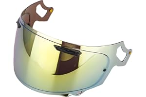 Guajiro - Visière Compatible avec Arai Vas-V | RX-7V Racing, RX-7V EVO, RX-7V RC, ConceptXE, Quantic, ConceptX, ProfileV | Protection solaire UV, anti-buée | Polycarbonate renforcé (Or)