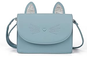AFKOMST FKOMST Niedliche Geldbörsen für Teenager, Mädchen, kleine Umhängetasche und Handtaschen, Katzengeschenk für Kinder, blau, Small