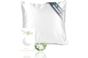 townssilk Dwustronna poszewka na poduszkę, 100% jedwabiu 19 mm, z ukrytym zamkiem błyskawicznym, biała, 40 x 40 cm