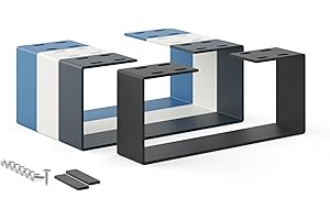 HOLZBRINK Gambe per tavolo in metallo Nero 1 Pezzo | Gambe per tavolo/struttura per tavolo,tavolino, tavolo da pranzo, scrivania, panca | gambe 37x15cm