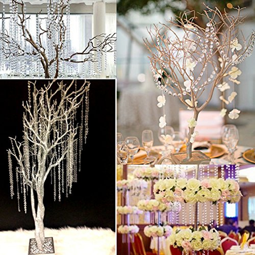 Airkoul 30M Girlande Kristall Diamant Acryl Hochzeit Party hängende Dekoration Perlenvorhang Vorhang Strang (30M, klar) - 6
