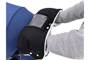 DAJASD Ogrzewacz dłoni do wózka dziecięcego, rękawiczki, mufka do wózka dziecięcego, uniwersalna mufka do wózka dziecięcego, z kieszenią na telefon komórkowy, do wózka dziecięcego, przyczepka rowerowa (czarna)