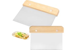 Lithyc Set di 2 Spatole per Impasto - Raschietto Cucina - Taglia Impasto - Tagliapasta Acciaio - Spatola per Impasto In Acciaio Inossidabile per Torte Pizza Taglio Del Pane Utensili da Cucina