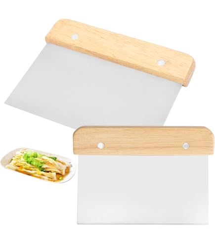 Raschietto Per Pasta In Acciaio Inossidabile - Utensile Multiuso Con Manico In Legno E Scala