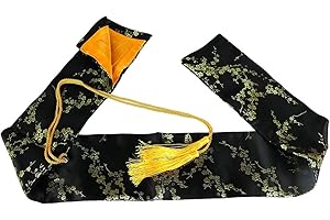LOKIH Schwerttasche Rayon Japanische Katana Samurai Wakizashi Tanto Schwert Tragetasche mit Goldener Quaste,In voller Länge: 135cm / 53inch,Style 2