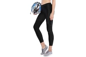 Santic Parni - Pantaloni da Ciclismo da Donna, Imbottiti, Pantaloni da Ciclismo Lunghi con Cuscino