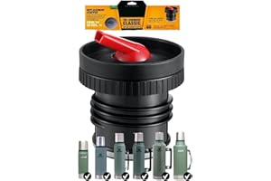 YAYA MARKET Tapón pico cebador stanley de Repuesto para Termo Stanley, polipropileno duradero, rosca segura, diseño ergonómico negro con pico rojo. Compatible con 473ml, 750ml, 1L, 1.4L, 1.9L. Ideal para mate.