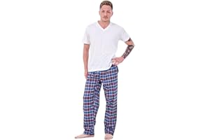Bay eCom UK New Mens Pyjama Bottoms Rich Cotton Woven Check Lounge Pants Nightwear M to 5XL