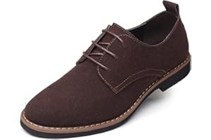 REMXI Mens Suede Shoes Dress Shoes Classic Oxford-Fashion Lace Up Derby Shoes