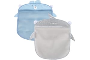 OCDSLYGB 2 PCS Bath Toy Organizer - Mesh Bath Toy Storage Bags -Bath Toy Organiser With 4 Strong Suckers -Easy Storage of Bath Toys and Other Bathroom Items 39x35cm