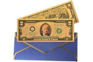 YIQILAFADA Président Donald Trump 2024 Billet de 2 dollars avec enveloppe, petit format