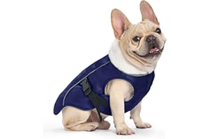 EMUST Winter Dog Jacket, Windproof Dog Apparel for Cold Weather, Reflective Winter Coats for Dogs, Warm Jacket for Medium Dogs, Blue, M