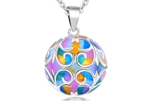 EUDORA Harmony Ball Llamador de Ángeles Embarazada Vintage Bisuteria Collar de Mujer, Colgantes de Mujer Llamador de Ángeles Primer Embarazo Mamá Regalos Originales para Mujer, 45inch + 30inch