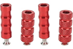 AQXREIGHT Motorbike Shifter Foot Pegs, 2 Pair Motorcycle Brake Foot Peg CNC Process Plating Fit For M6 6mm Mounting Bolts Motorbike (Red)