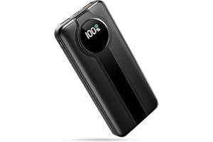TOENNESEN Power Bank 10000mAh 22.5W Klein Schnellladefunktion Powerbank 1 USB-C, 2 USB-A, 1 Micro Externe Handyakkus LED Display, Kompatibel mit iPhone 17 16 15 14 13 12, für Samsung Travel Camping Outdoor