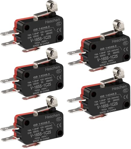 Lot De 4 Micro-Interrupteurs SPDT à Levier à Galet - Compatibles Honeywell V7-7H15D8-263-1, Fixation Par Vis