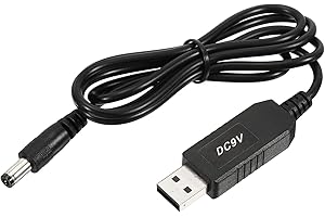YOKIVE DC 5V bis DC 9V USB Höhe Spannung Konverter Strom Kabel mit DC Jack 5.5mm x 2.5mm Perfekt für Router Kamera Autofahr Rekorder (Schwarz 6W 1A)