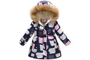 MAISON JARDIN Nemopter Manteau Fille Hiver Enfant Doudoune Fille Manche Longue épais Coton Manteau Parka Down Manteau de Neige Vêtements d'extérieur