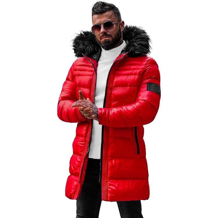 OZONEE Herren Winterjacke – Warme Steppjacke Mit Abnehmbarer Kapuze, Perfekt Für Outdoor & Alltag