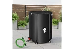 Mucola Regenwassertonne 500L faltbar mit Hahn Regentonne inkl. 2 Meter Wasserschlauch mit Anschluss Regenwassertank mit Überlaufschutz Regenfass | witterungsbeständig