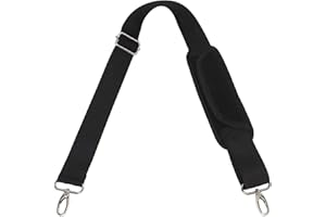 CampTeck U6907 - Adjustable Shoulder Strap Universal Replacement Bag Strap with Detachable Pad - for Laptop, Camera, Duffel, Sports, Travel, Messenger Bags and More - Black